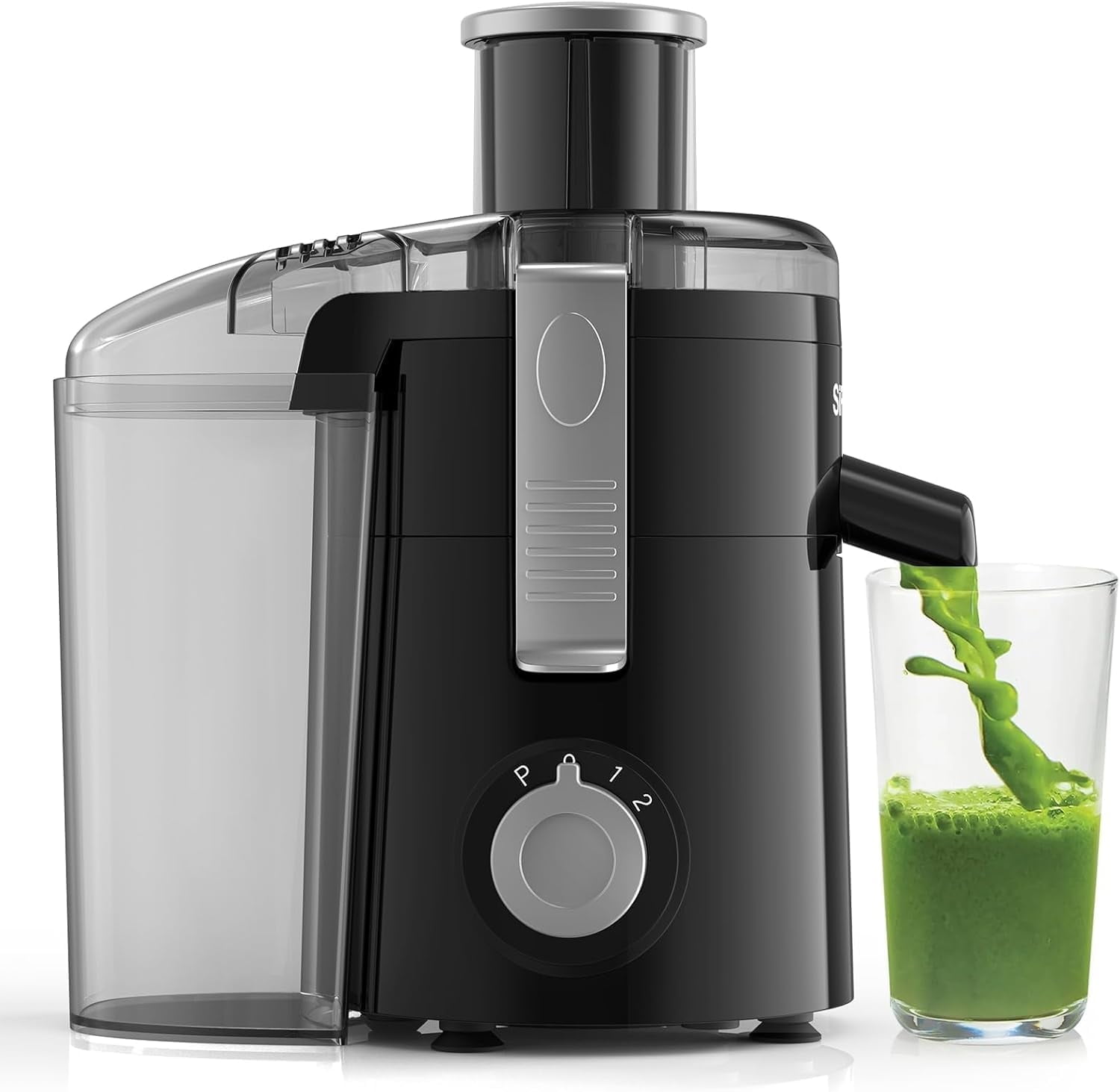 Compact Black Stainless Steel Centrifugal Juicer with Variable Speed