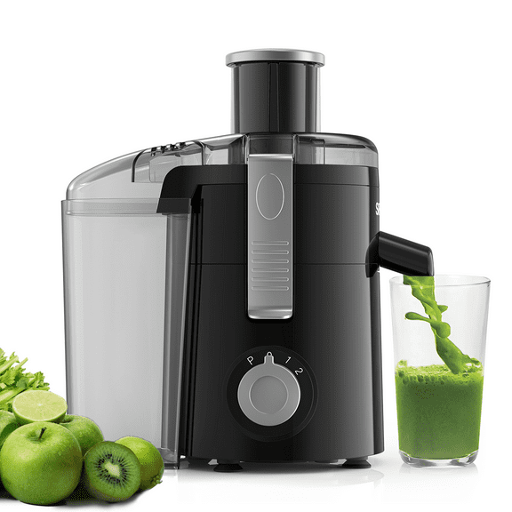 SiFENE Centrifugal Juicer Machine Juice Maker - 350W, 3 Speed, Wide Chute - Black