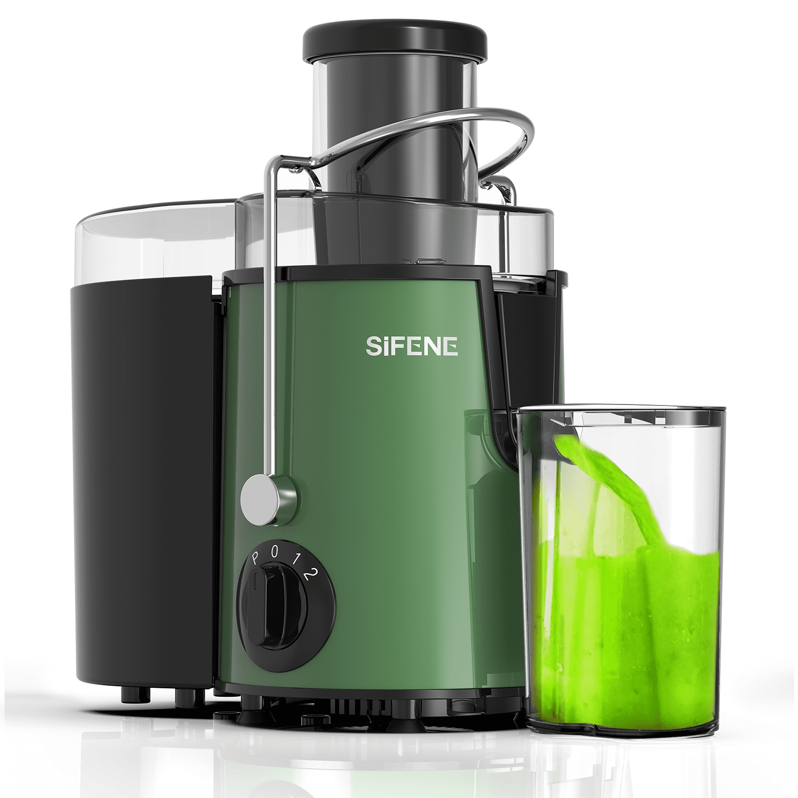 SIFENE Centrifugal Juicer, Powerful 500W, 3 Extra-Large Feed, Stainless  Steel, Easy Clean-up, Three Speeds, Green, BPA-Free Fruit and Vegetable  Processor 