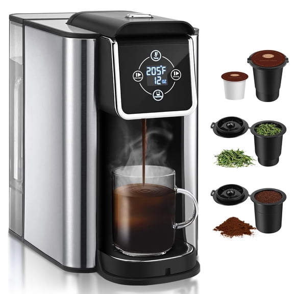 SIFENE Coffee Maker 3 in 1 Single Serve Coffee Machine, Compatible with K cup Capsules, Instant Coffee Pot, Tea maker, 6,8,10 Oz Cup, Removable 50 Oz Water Reservoir, 120V 1150W, Black