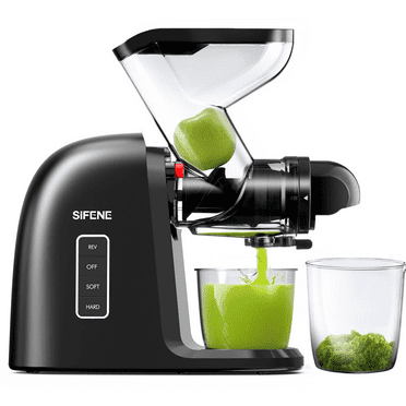 SIFENE Cold Press Juicer Machine, Dual 3" Wide Mouth, 250W Slow Masticating Machine, BPA Free, Black, New