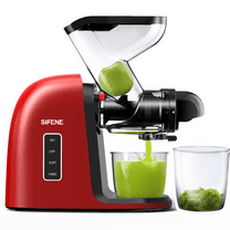SIFENE Cold Press Juicer Machine, Dual 3" Wide Mouth, 250W Slow Masticating Machine, BPA Free, Red, New