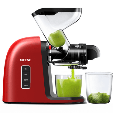 SIFENE Cold Press Juicer Machine, Dual 3" Wide Mouth, 250W Slow Masticating Machine, BPA Free, Red, New