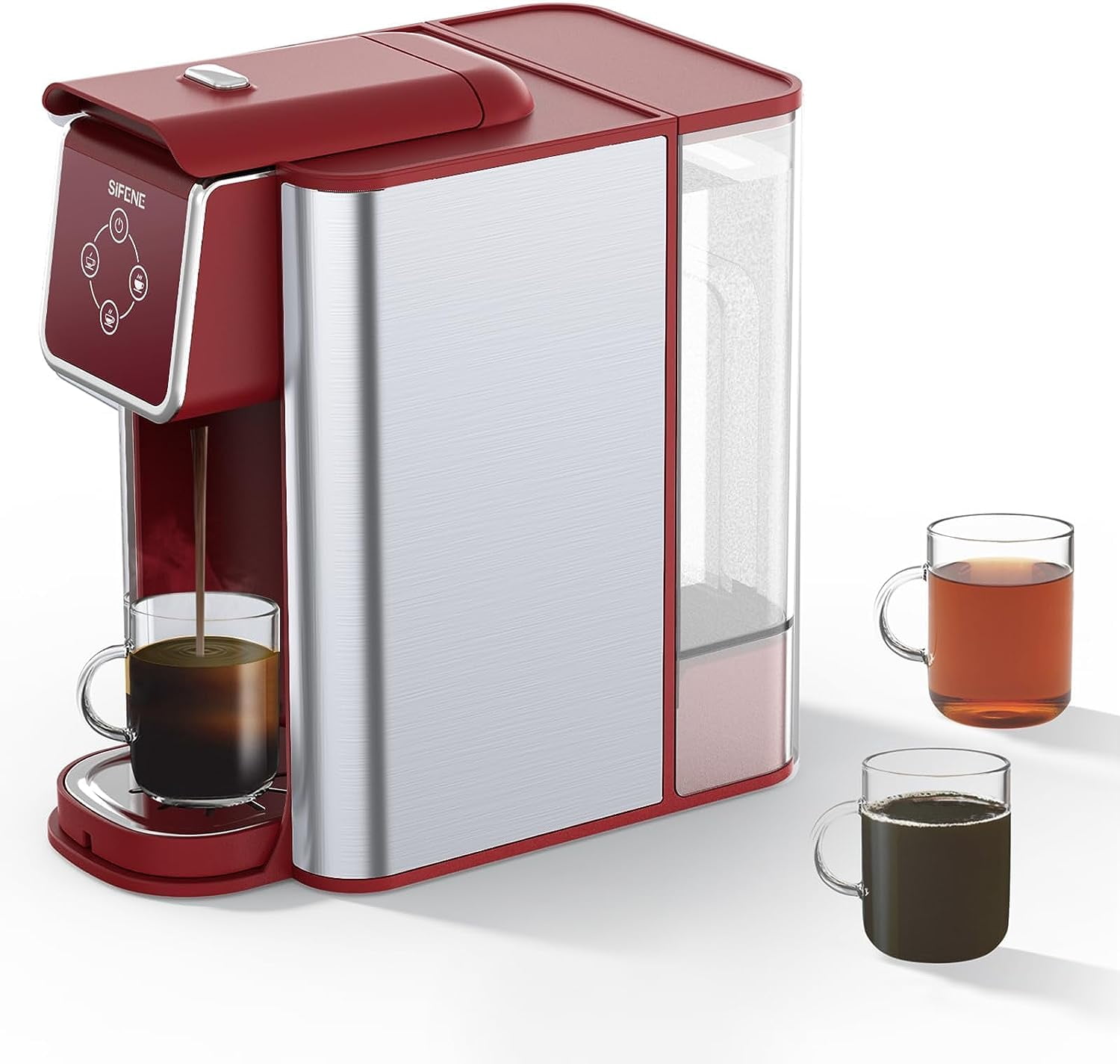 SIFENE Single Serve Coffee Machine, 3in1 Pod Coffee Maker for KCup Capsule, Ground Coffee