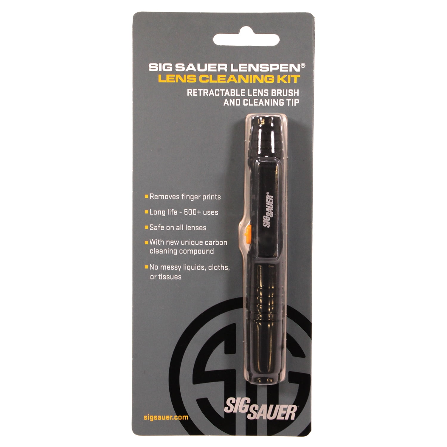 SIG SAUER Retractable Lens Cleaning Kit with Brush and Cleaning Tip, Black