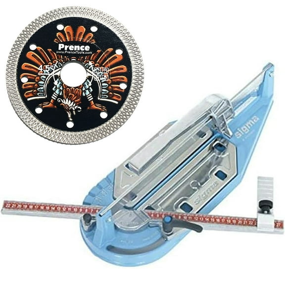 Sigma 2G - 14 Inch Pull Tile Cutter + Prence 4.5 Diamond Mesh Blade