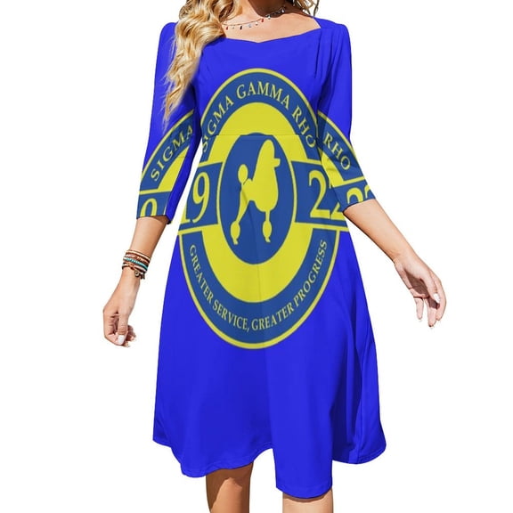 SIGMA GAMMA RHO Sweetheart Knot Flared Dress Fashion Design Large Size Loose Dress Spring Summer Women Dress