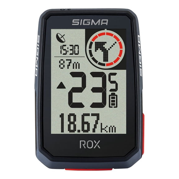 SIGMA ROX 2.0 GPS Bike Computer, Top Mount Set, Black, Navigation, Large Display, Easy 2 Button Operation, Quick Mounting, E-Bike Ready, Smart Phone Connectivity, Lightweight, IPX7 Water Resistant