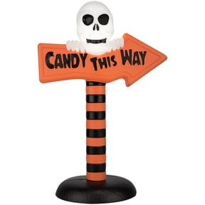 18 Lighted Blow Mold Sign Candy This Way (White)