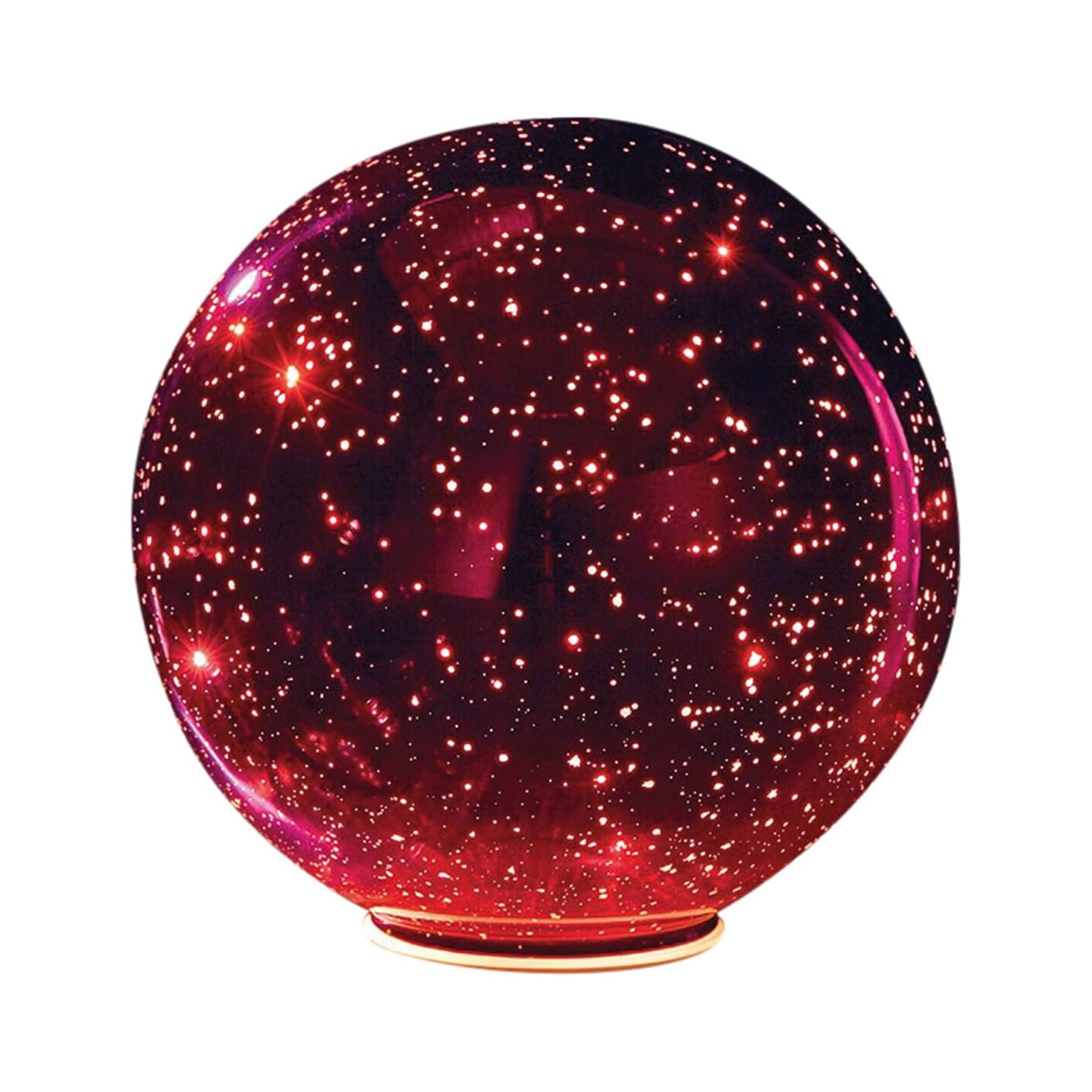 SIGNALS Mercury Glass Sphere Lamp Indoor Decorative Light Up Orb Ball Lighted Glass Globe Lamp Holiday Home Decor Nightlight Accent Light Red