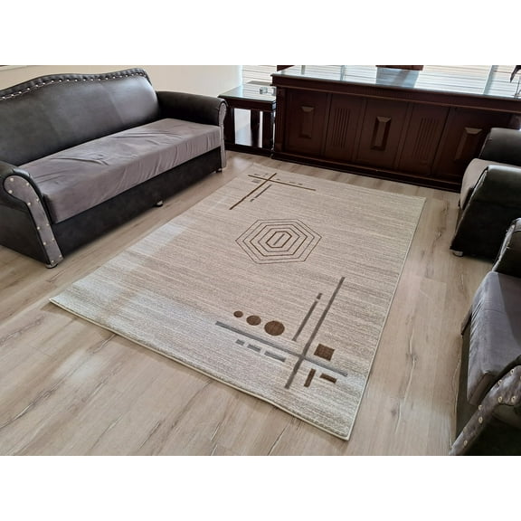 Planet Rugs Soft Touch Grey Living Room Rug 5'2" x 7'5" Abstract Design