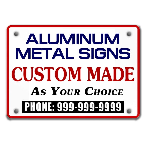 SIGNOGRAFX Custom Aluminum Metal Sign, 18 x 24, with Round Corners, Full Color Digital Printing and Your Own Design, No Limit of Colors, Pictures & Words.