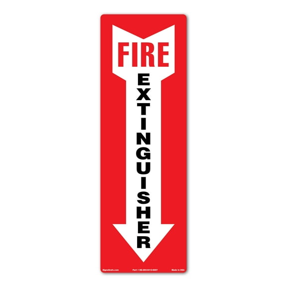 SIGNOGRAFX Fire Extinguisher Sticker Sign,5 Pack 4x12 Inch Fire Extinguisher Signs for Home Business, Strong Self-Adhesive Safety Sticker, UV Protected and waterproof, Indoor and Outdoor use