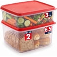thumbnail image 1 of SIGNORA WARE 2-Pack 3L & 6.5L Food Storage Containers with Lids, Red, 1 of 8