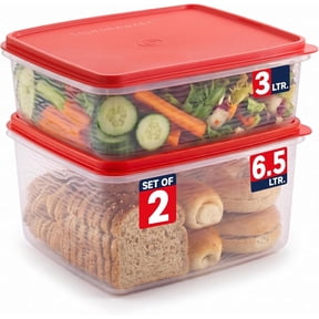 SIGNORA WARE 2-Pack 3L & 6.5L Food Storage Containers with Lids, Red