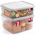 thumbnail image 1 of SIGNORA WARE 2-Pack 3L & 6.5L Food Storage Containers with Lids, White, 1 of 8