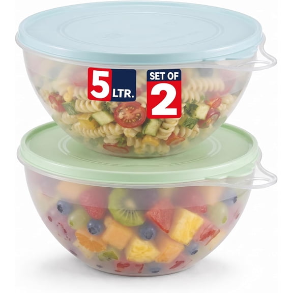 SIGNORA WARE 2‑Pack Large Food Storage Containers – Airtight Lids, Blue & Green