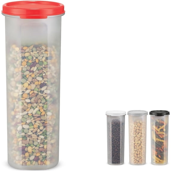 SIGNORA WARE Pasta Storage Container with Lid Airtight 30 oz Red