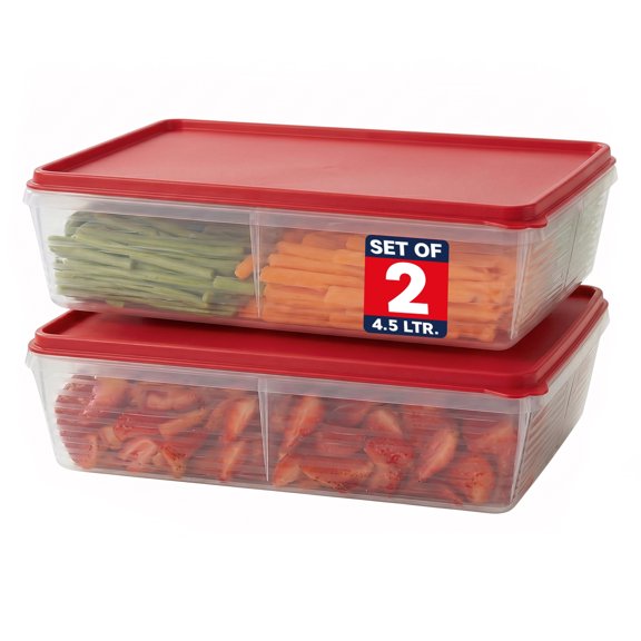 SIGNORA WARE 4.5L Food Storage Containers with Lids, 2 Pack, Red