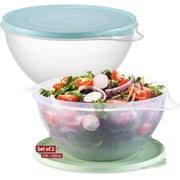 SIGNORA WARE 2 Pack Large Food Storage Containers   Airtight Lids, Blue & Green