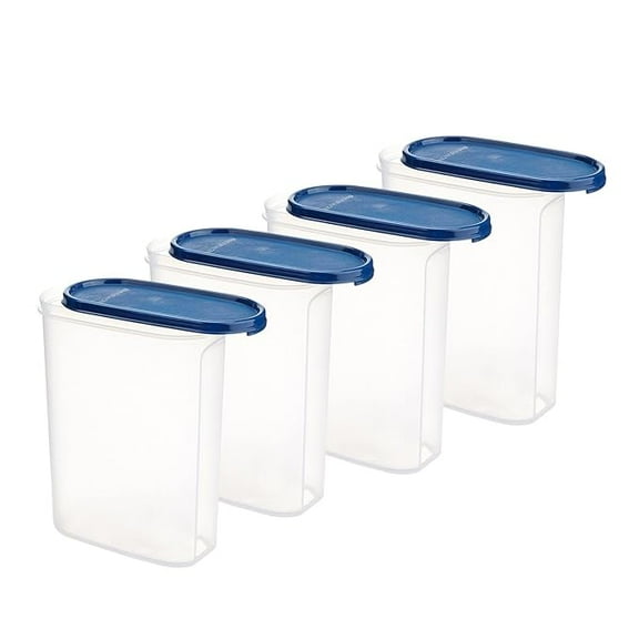 SIGNORA WARE Modular Oval BPA Free Plastic Container | Airtight | Leakproof ( 2.3 Ltr | Set/4 | Modblue )