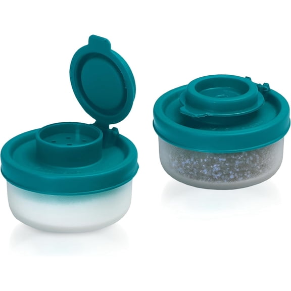 SIGNORA WARE 2-Piece Airtight Salt and Pepper Shakers Set, BPA-Free, Teal