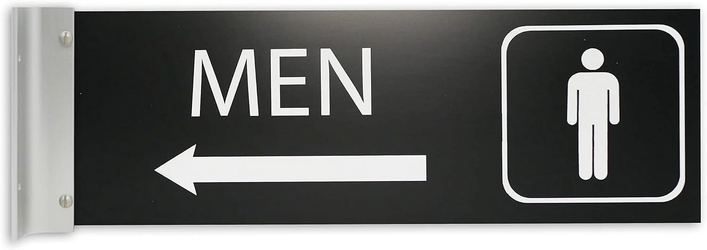2-Pack Men's & Women's Restroom Signs - 4x12 Inches, Black Acrylic, Double-Sided, Easy Mount For Indoor/Outdoor Use