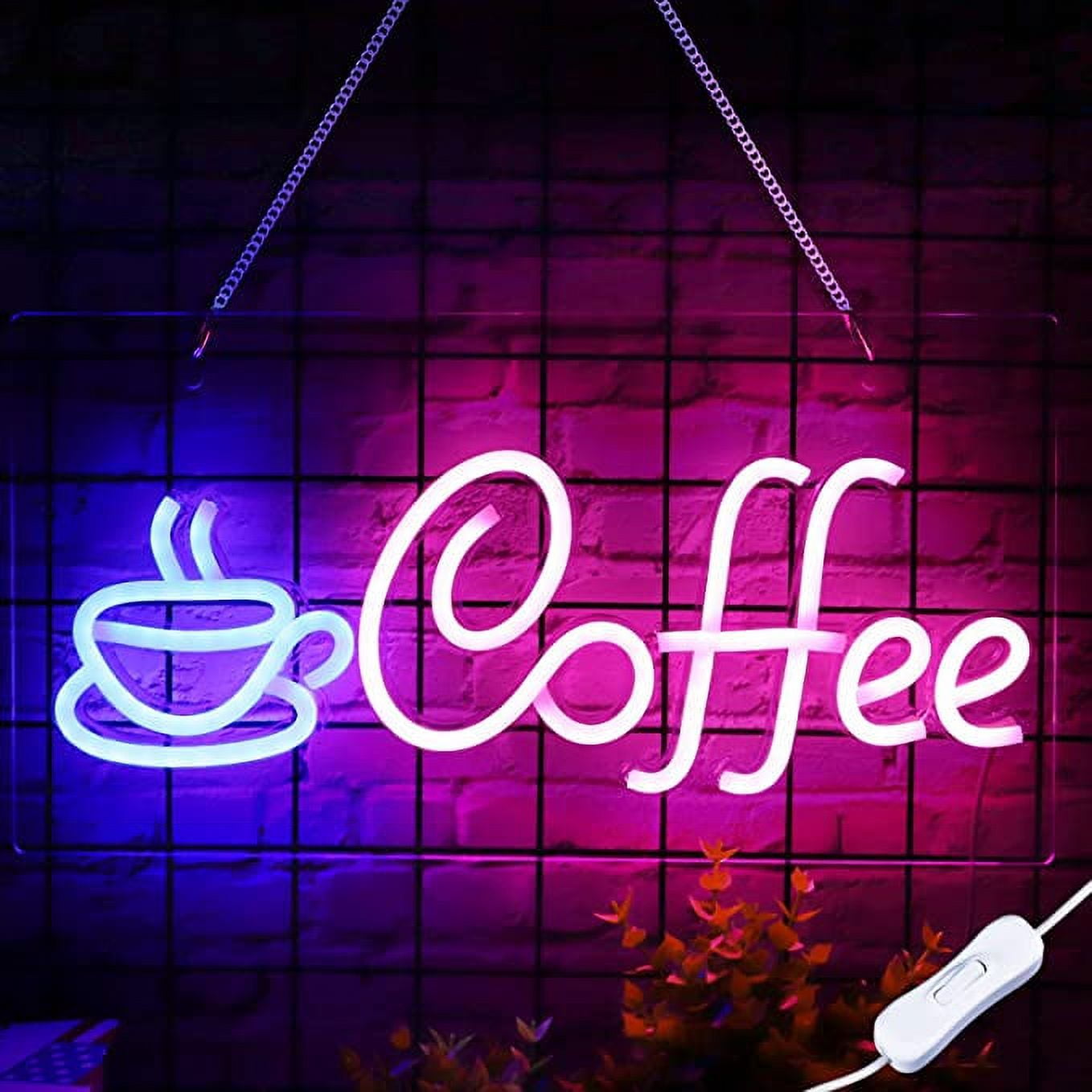 SIGNSHIP Coffee LED Neon Light Signs USB Power for Cafe Men's Cave Bar