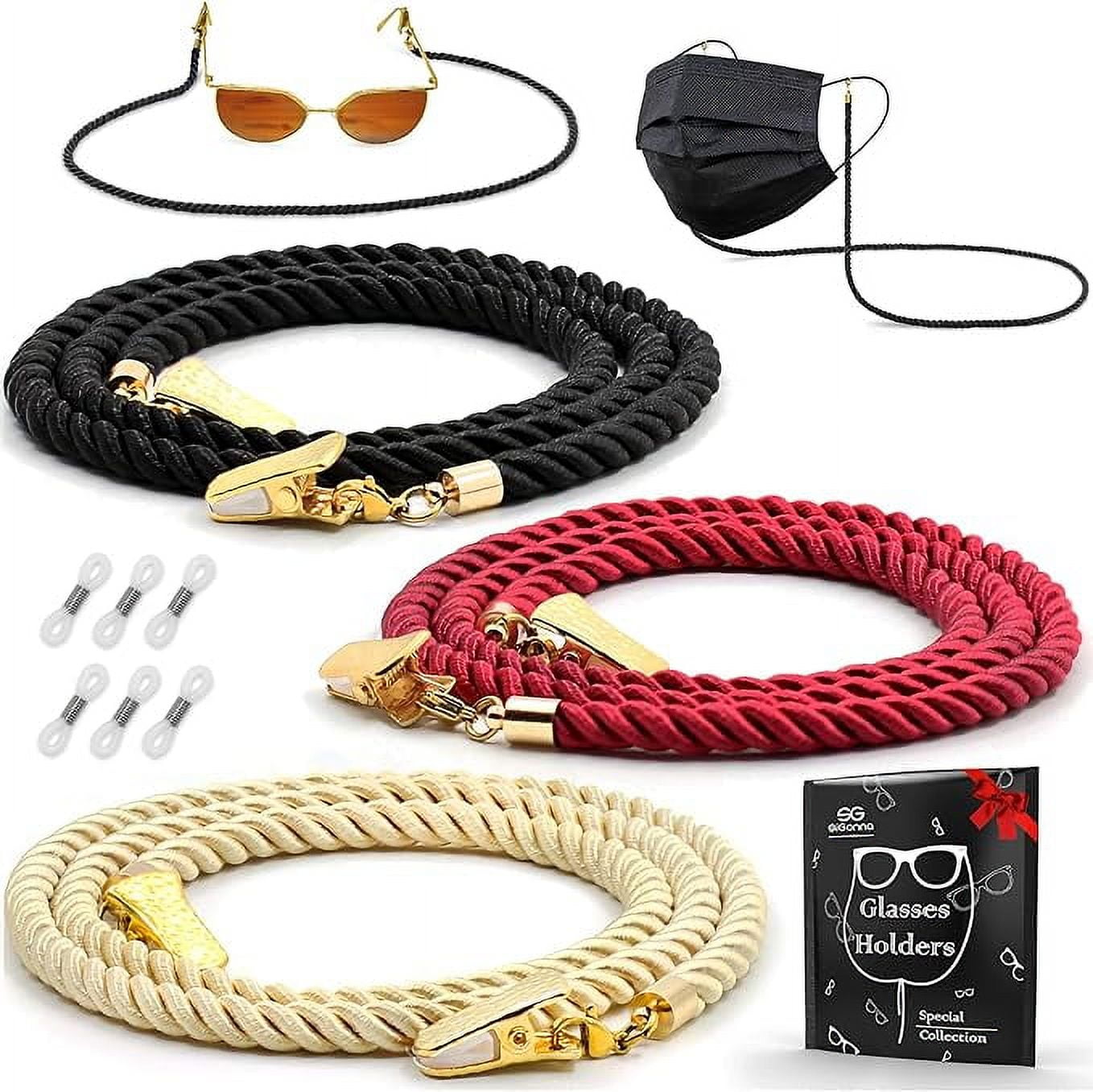 3 pack glasses chain,glasses strap,eyeglasses strap,eye glasses holders  around neck,eyeglass chain,glasses holder strap
