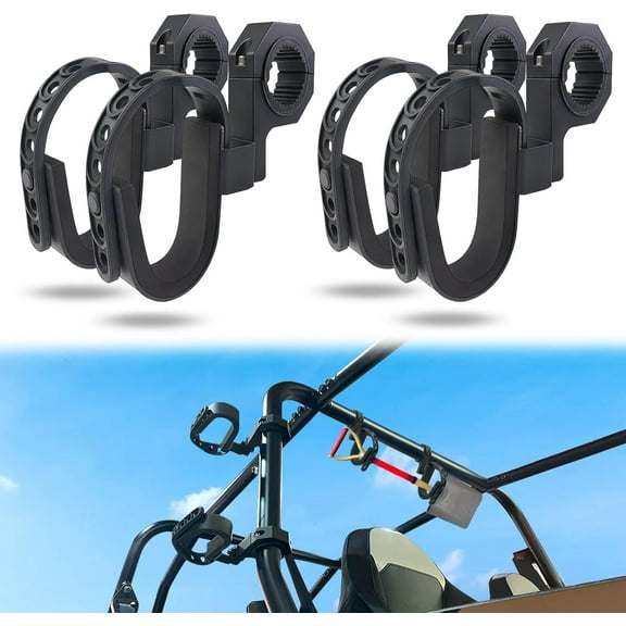 SIGUANG 2-Set UTV Gun Holder Fits 1"-2" Roll Bar, Alloy Steel Bracket with Protective Foam, ATV Hunting Tool Rack for Polaris RZR/Ranger/Can-Am/Kawasaki/Golf Cart/Snowmobile
