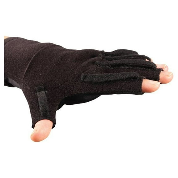 SIGVARIS 1201 Dorsal Pocket Glove w/ Doffing Loops-Small REG-Left-BLK