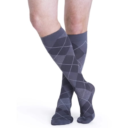 SIGVARIS Men’s Style Microfiber Patterns 830 Closed Toe Calf-High Socks 20-30mmHg