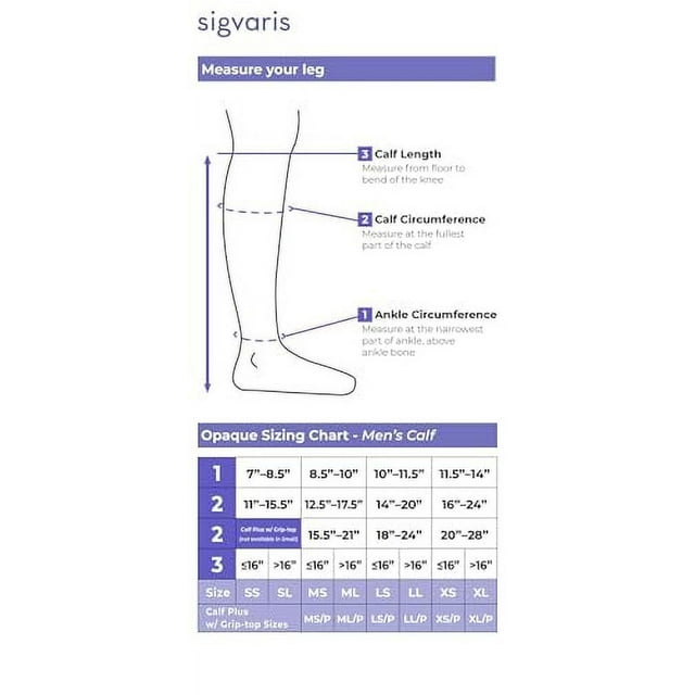 SIGVARIS Men’s & Women’s Essential Opaque 860 Open Toe Calf-High Socks ...