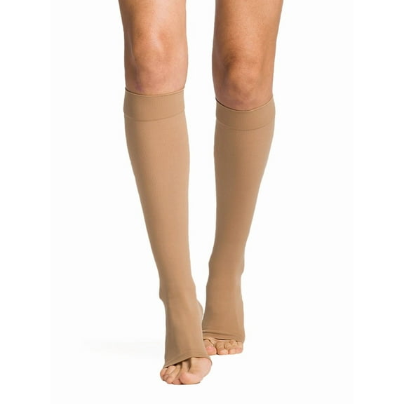 SIGVARIS Men’s & Women’s Essential Opaque 860 Open Toe Calf-High Socks 30-40mmHg