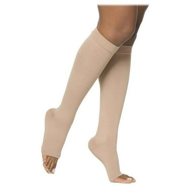 SIGVARIS Men’s & Women’s Essential Opaque 860 Open Toe Calf-High Socks 30-40mmHg