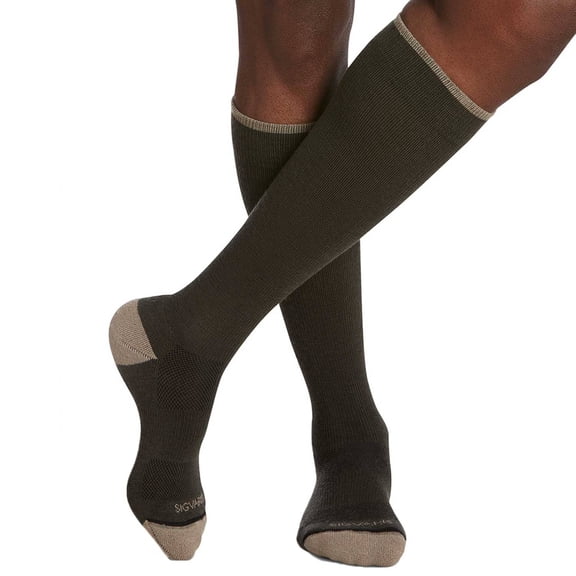 SIGVARIS Merino Outdoor Cushioned Wool Socks 15-20mmHg (Olive) Large