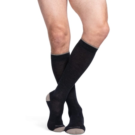 SIGVARIS Merino Outdoor Cushioned Wool Socks 20-30mmHg (Charcoal) Large Short