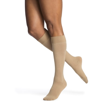 SIGVARIS Women’s Essential Opaque 860 Closed Toe Calf-High Plus Socks 30-40mmHg