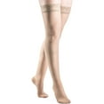 thumbnail image 1 of Sigvaris Well Being 120 Women's 15-20 Closed Toe Thigh High Compression Stockings w/Grip Top Suntan C, 1 of 7
