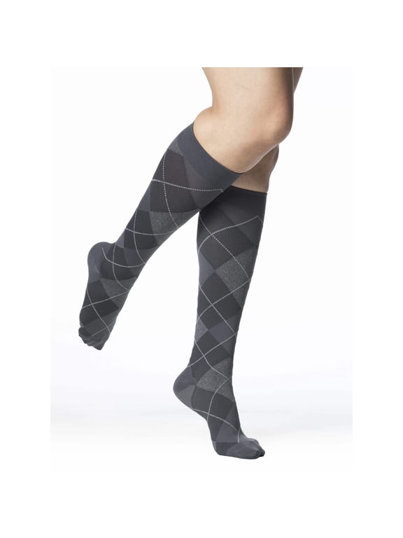 SIGVARIS Women’s Style Microfiber Patterns 830 Closed Toe Calf-High Socks 20-30mmHg