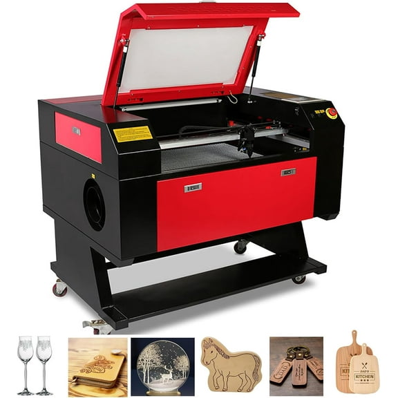 SIHAO 60W CO2 Laser Engraver with Bracket, 20"x28" Laser Engraving Cutting Machine with 2 Way Pass Air Assist Digital Control Panel RDWorks, Commercial Laser Cutter for Wood Glass Acrylic