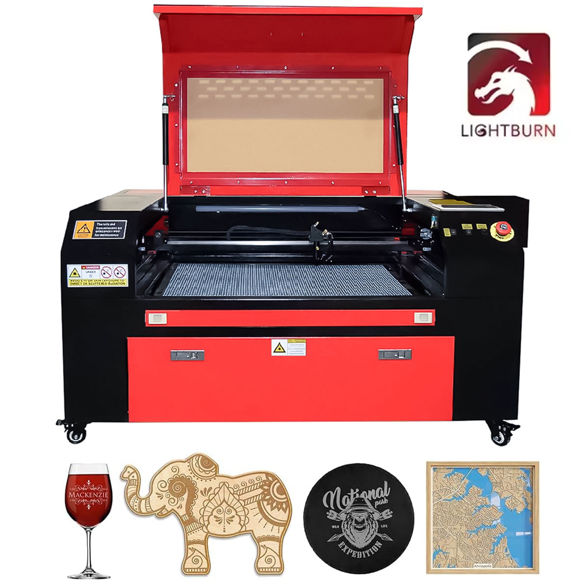 SIHAO 80W CO2 Laser Engraver, 28" x 20" Laser Cutter Machine with 2-Way Pass Air Assist Compatible with LaserDRW, CorelDRAW, AutoCAD, Windows, USB Drives for Wood Acrylic Fabric More