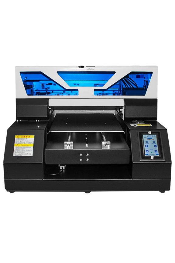 A4 L1800 UV DTG Printer with Vacuum Platform & Bottle Holder, 2880 x1440dpi UV Flatbed Printer for Glass Cups Fabrics Acrylic Metal