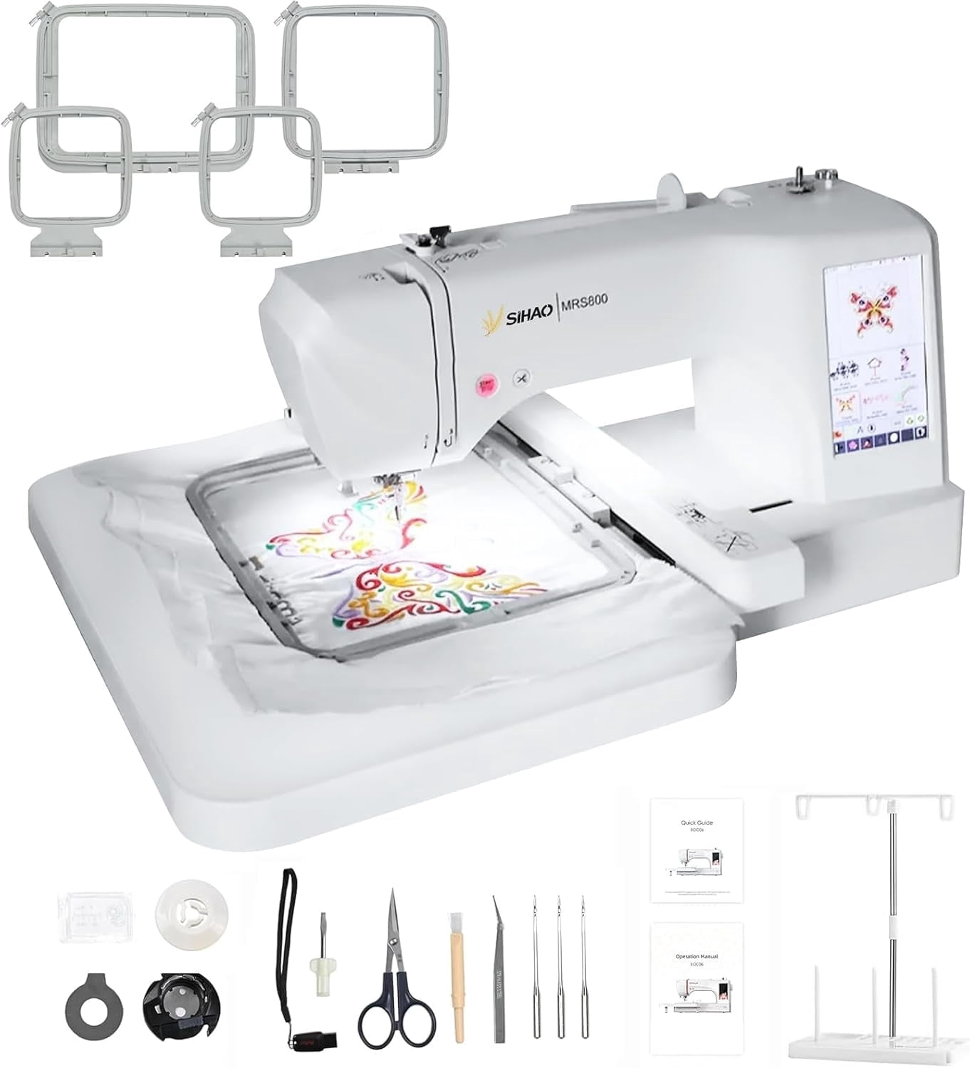 SIHAO MRS800 Embroidery Machine, 7.9