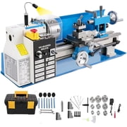 SIHAO Upgraded Metal Lathe, 7x14 550W Benchtop Mini Metal Lathe Variable Speed 2250RPM with 3-jaw Chuck CNC Mini Lathe Machine Precision Mini Lathe Tool Box for Metal Turning