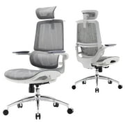 SIHOO M59AS Ergonomic Office Chair, High Back Mesh Office Chairs with 3D Flip Armrests and Headrest for Adults, White, 300lb