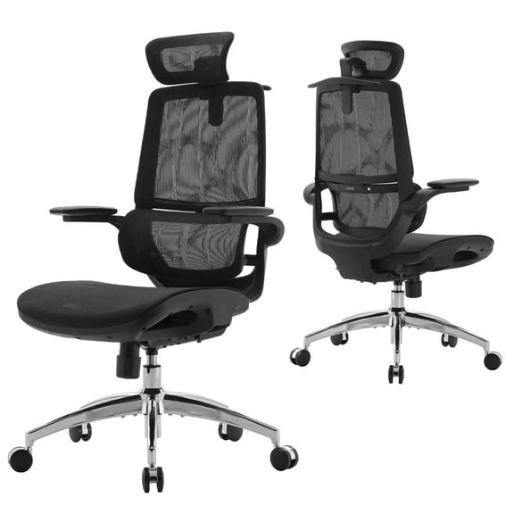 SIHOO M59AS Ergonomic Office Chair, High Back Mesh Office Chairs with 3D Flip Armrests and Headrest for Adults, Black, 300lb