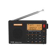 SIHUADON R-108 (Black) FM Stereo/SW/MW/LW/Airband DSP Portable Digital Shortwave Radio