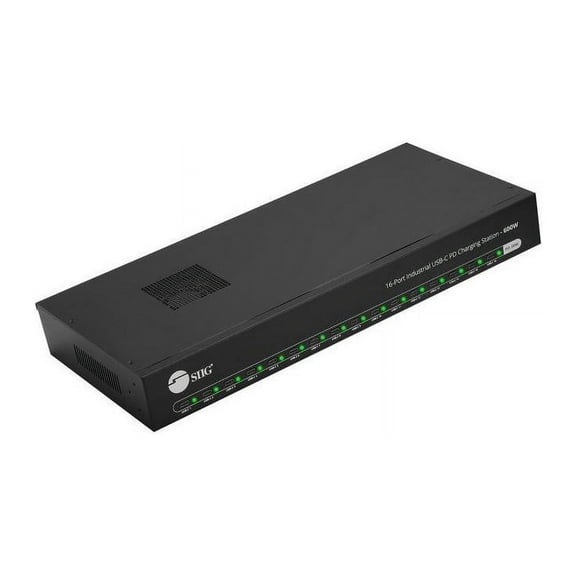 SIIG 16-Port Industrial USB-C PD Charging Station 600W Supports IDUS0A11S1
