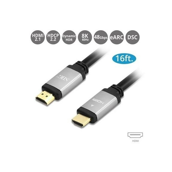 SIIG  16 ft. Ultra High Speed Up to 8K 60Hz HDMI Cable - Black & Brown
